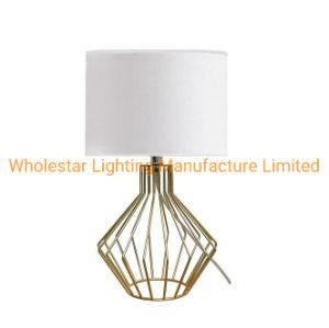 Metal Cable Table Lamp with Fabric Shade (WHT-670)