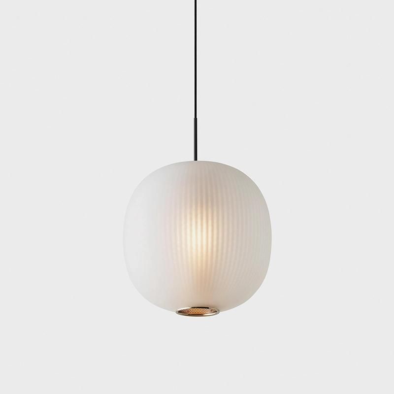 Retro Simple Glass Pendant Light Black White Lamp LED Home Restaurant for Living Room Pendant Lamp (WH-AP-136)