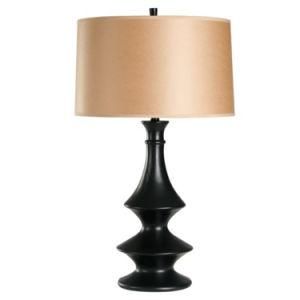 Modern Dark Bronze Body Table Lamp with Kraft Paper Shade