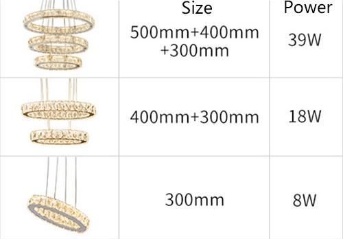 Modern K9 Crystal Chandelier Lamp AC110V 220V