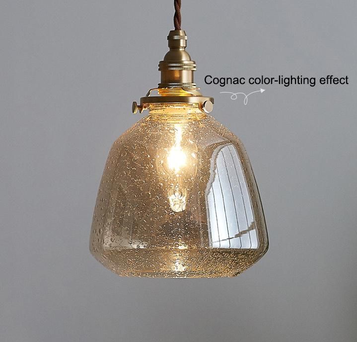 Retro Nordic Restaurant Aisle Brass Light Luxury Bubble Glass Chandelier