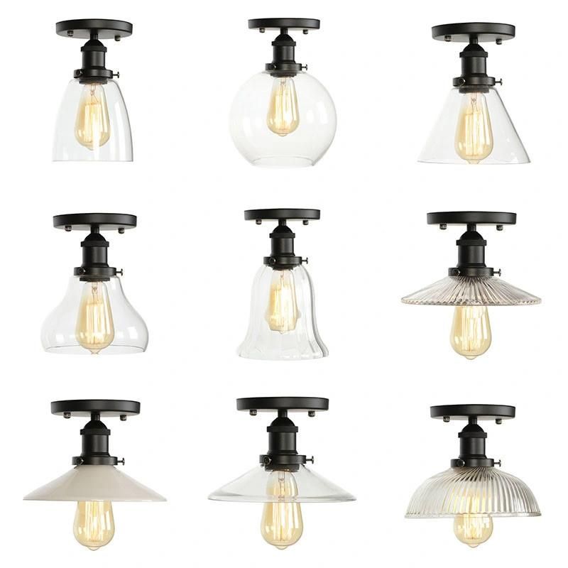 American Country Lamp Fixtures Porch Living Room Glass Industrial Decor Vintage Ceiling Lamps (WH-LA-40)