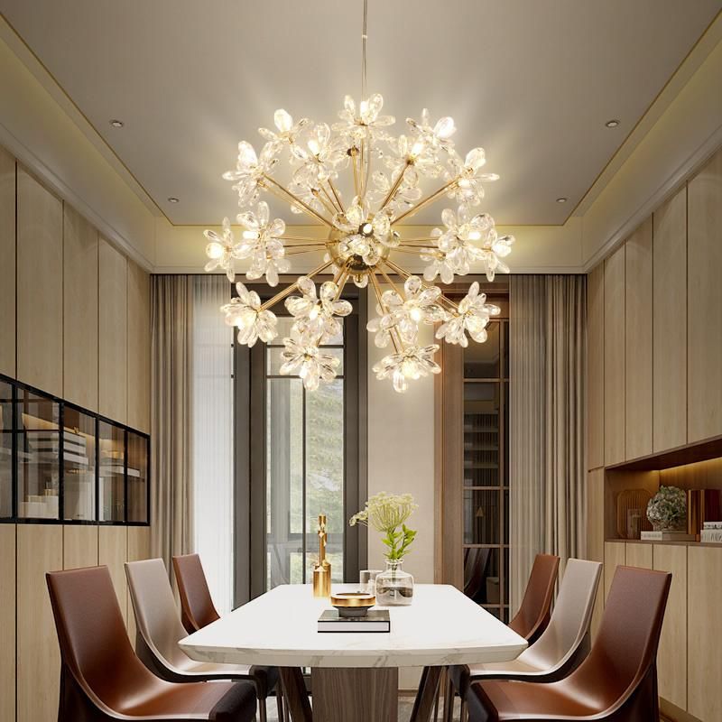 Floral Globe Crystal Chandelier Bedroom Dining Room Pendant Lamp Light