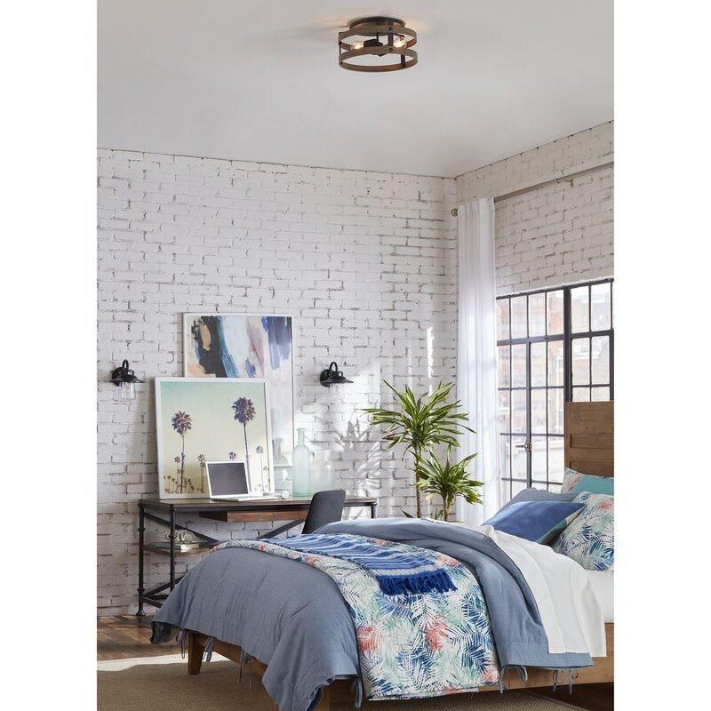 Semi Flush Mount Ceiling Has Dual Toned Frame Color Combinations of Galvanized Metal Finishes Semi Flush Mount Ceiling Light Fixtures