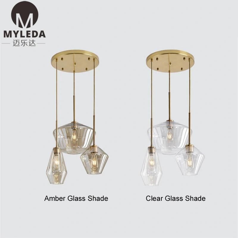 American Country Style Loft Retro Personality Glass Pendant Light