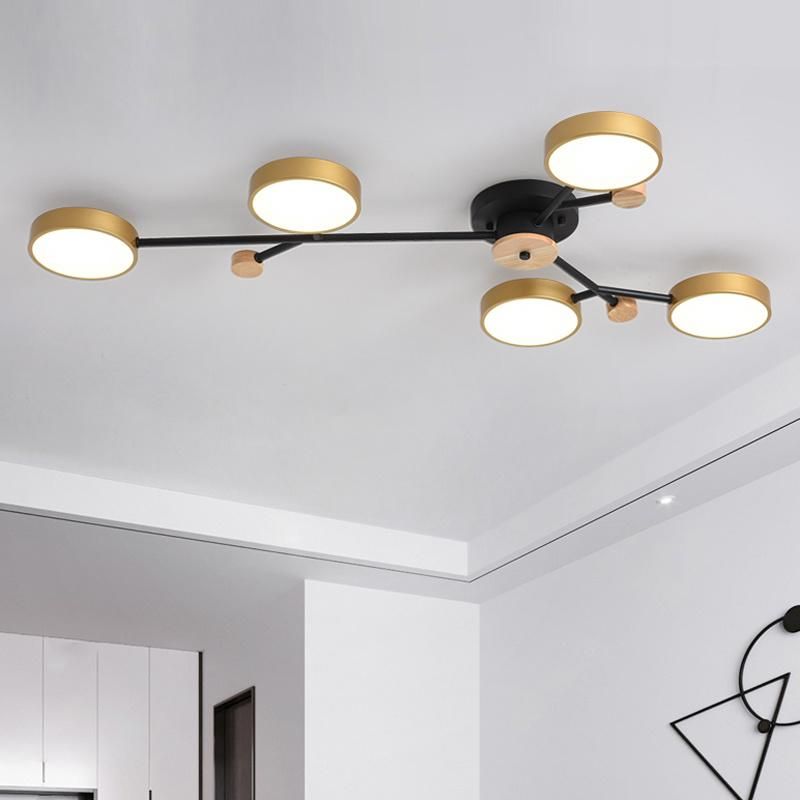 Iron Living Room Lamp Personality Modern Simple Study Bedroom Lamp Light Luxury Ceiling Light