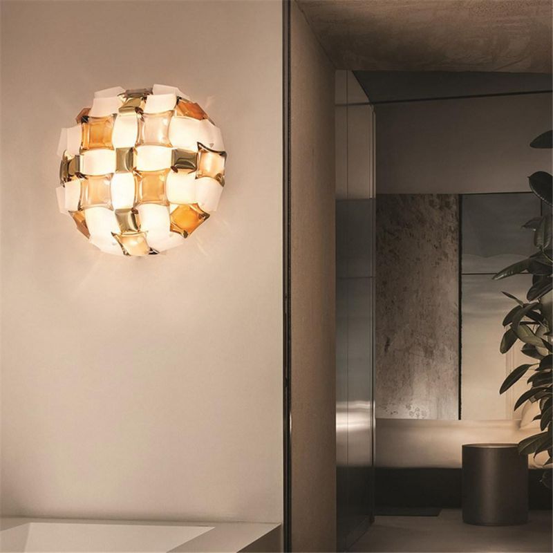 Italy Design Colorful PVC Lattice LED Ceiling Light Creative Living Room Mida Wall/Ceiling Light (WH-OR-218)