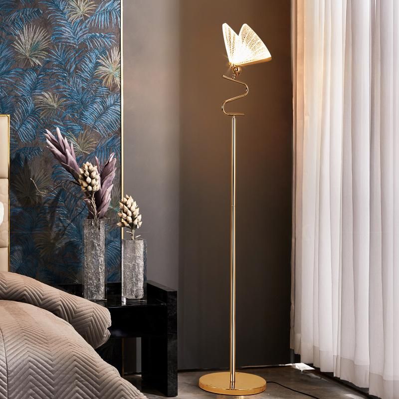 Nordic Modern LED Butterfly Floor Light Scandinavian Decor Villa Bedroom Creative Living Room Bedside Lumiere Floor Lamp