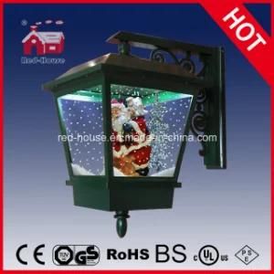 2015 Outdoor Lighted Snowing Wall Lamp Santa Claus Inside