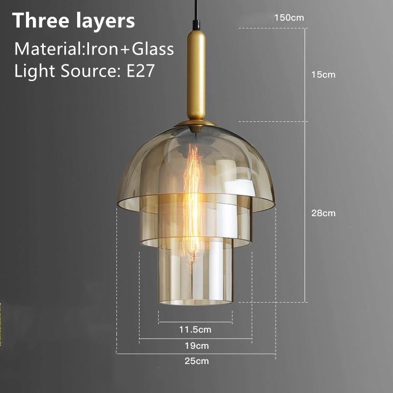 Industrial Style Restaurant Glass Pendant Lamp Vintage Art Champagne Glass Living Room Aisle Bar Light (WH-GP-104)