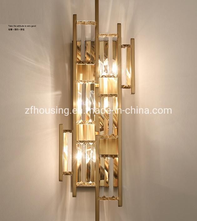 Postmodern Light Luxury Crystal Wall Lamp Living Room Wall Corridor Lamp Simple Bedroom Indoor Bedside Wall Lamp