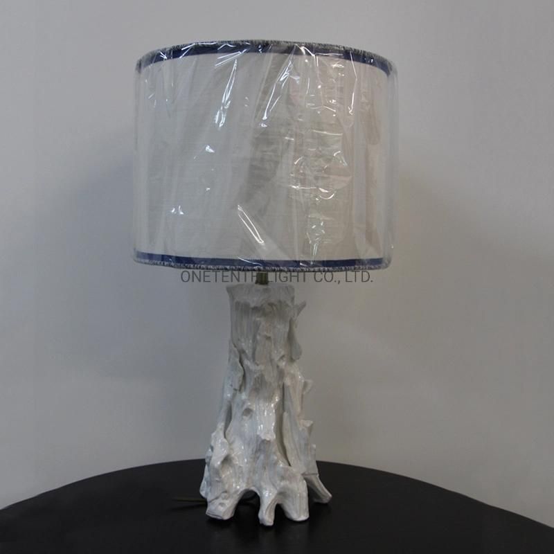 Gourd White Acrylic Fabric Shade and Ceramic Lamp Body Table Lamp.