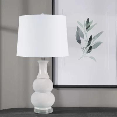 White Gourd Shape Retro Design Base Exquisite Indoor Lighting Table Lamp Ceramic Light