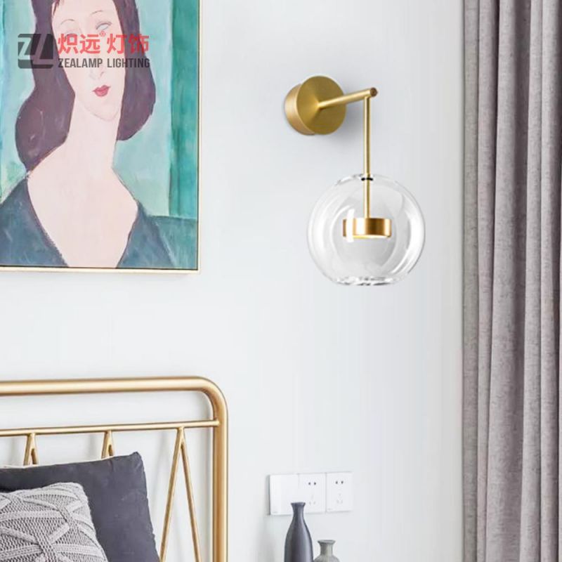 Modern Glass Bedside Lamp Decorative Wall Sconce Light