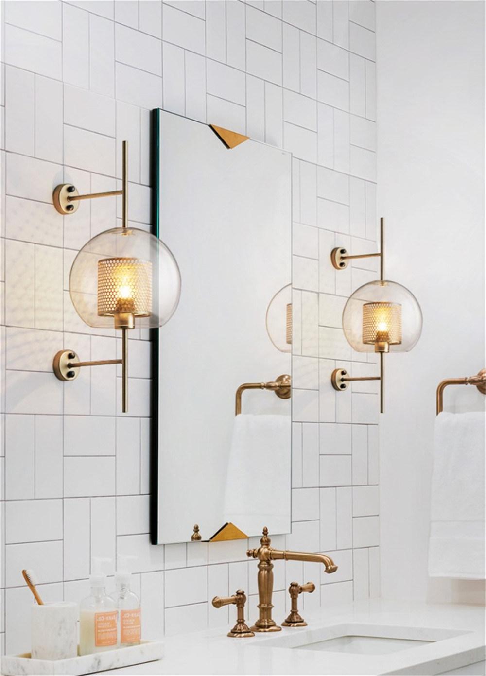 Industrial Wind Grid Living Room Wall Lamp American Simple Creative Bedroom Lamps Restaurant Study Loft Retro Glass Wall Lights