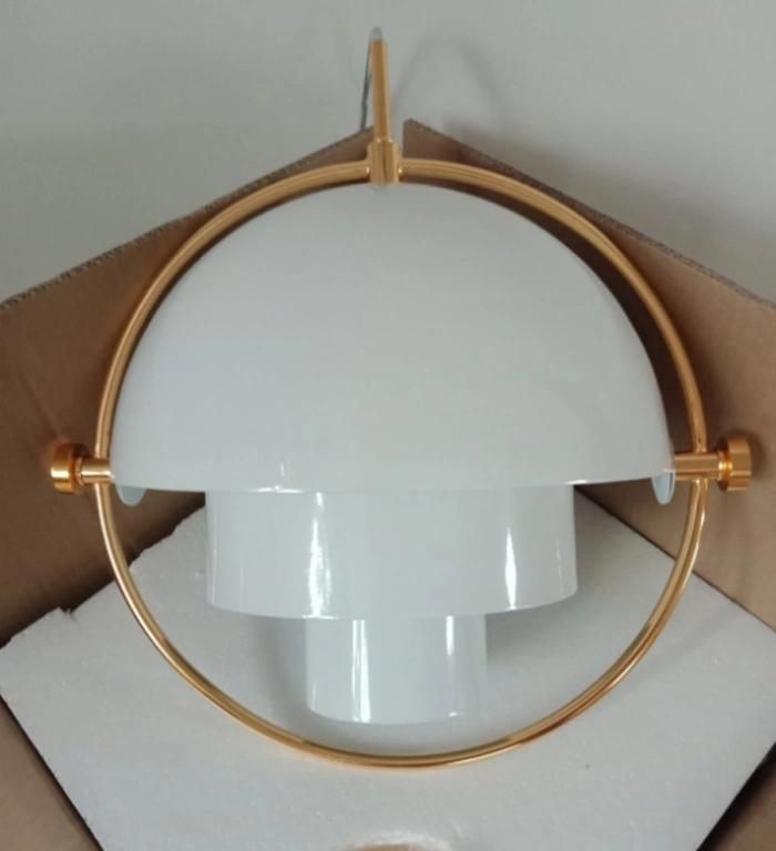 Modern Dining Room Hanging Light with Adjustable Metal Shade in Black, Brass, Gold