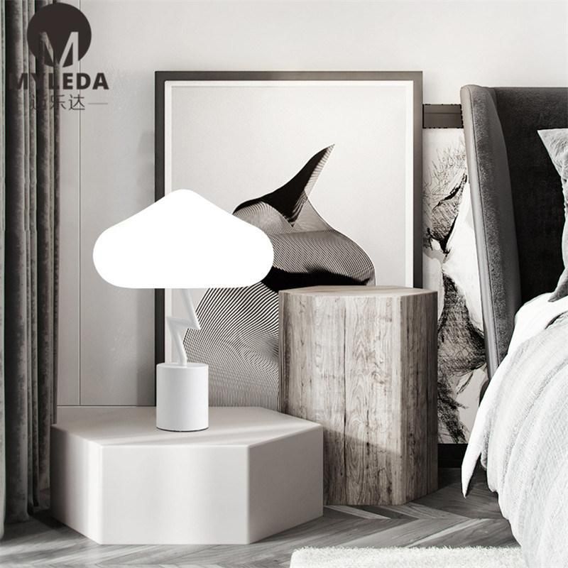Mashroom Glass Golden Metal Hotel Modern Desk Table Lamp Light