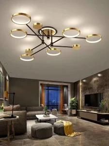 Modern Pendant Light Circular Ring Handing Light Paraselenic Circle Light