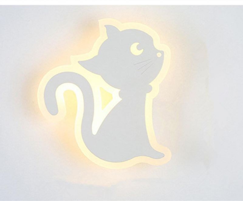 Simple Modern Bedroom Bedside LED Wall Lamp Creative Aisle Lamp Cat Wall Lamp (WH-OR-43)