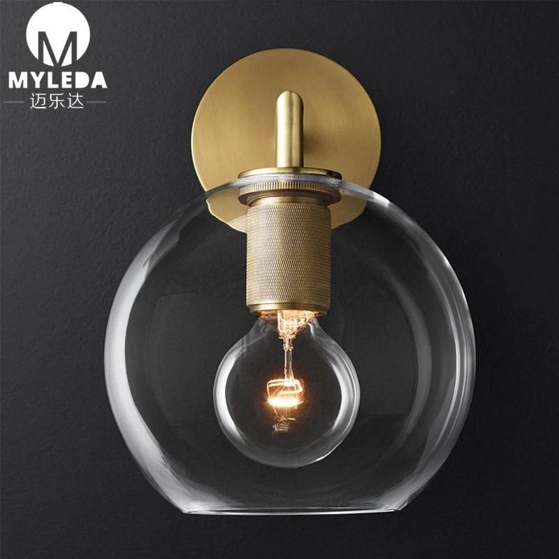 220V Modern Glass Shade LED Wall Mounted Light