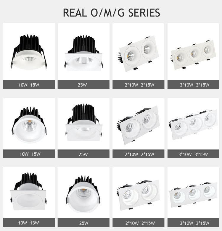 Mini 6.2W 3000K White Black Color Flicker Free Drive with Single Double Frame Recessed Spot Light LED Downlight