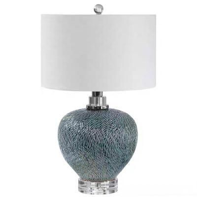 Table Lamp American Style Simple Import New Ceramic Crystal Study Living Room Villa Creative Lamp