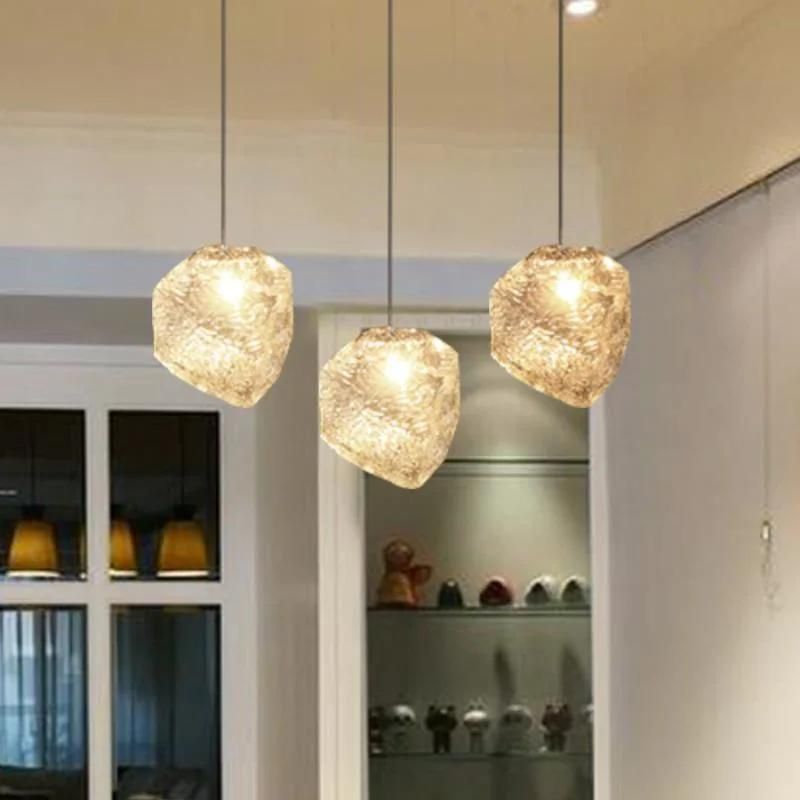 Modern LED Pendant Lamp Living Dining Room Bedroom Decoration Glass Stone Pendant Light (WH-GP-80)
