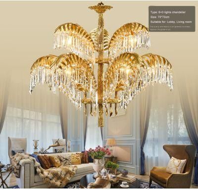 India Project Large Glass European Moroccan Style Mosque Project Brass Decorative Customization Crystal Chandelier Light