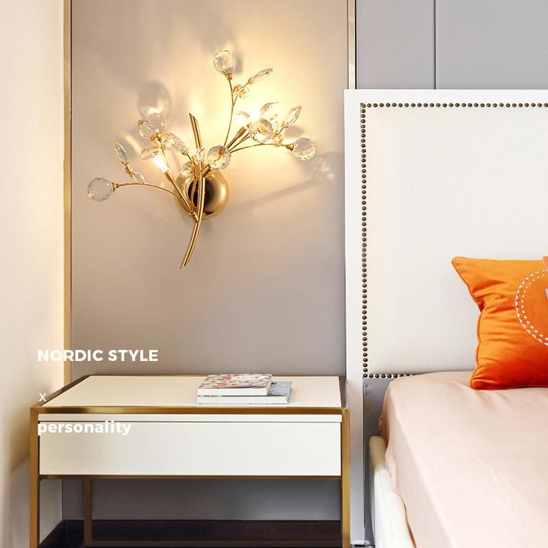 TV Background Wall Living Room Bedroom Bedside Light Crystal Wall Lamp Mirror Headlamp