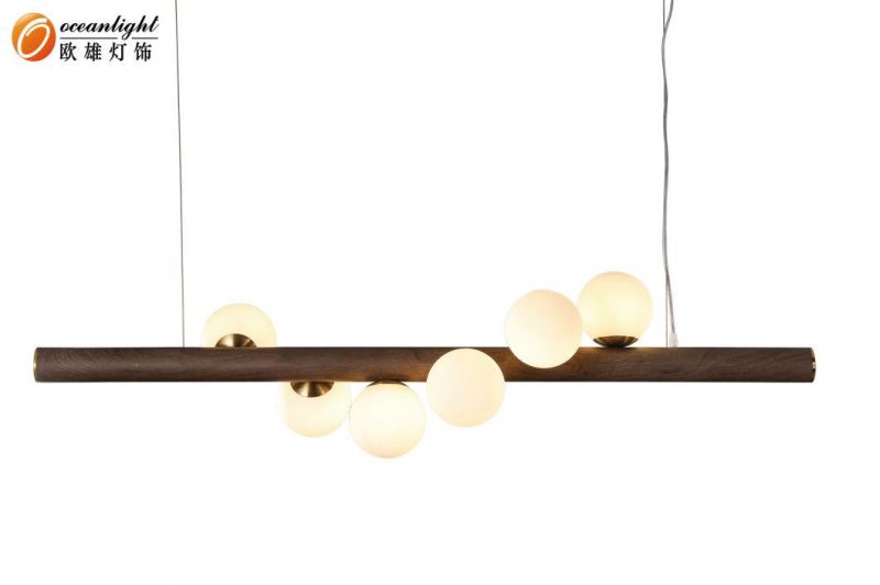 LED Geometric Line Pendant Light Nordic Metal Glass Chandelier