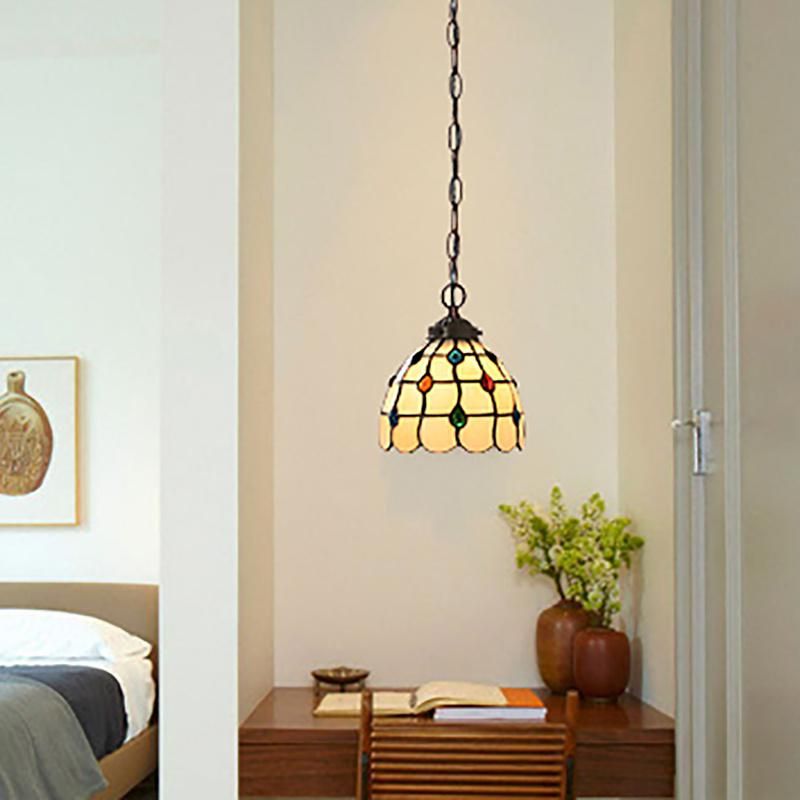 Tiffany Simple Balcony Bay Window Light LED Creative Small Pendant Lamp