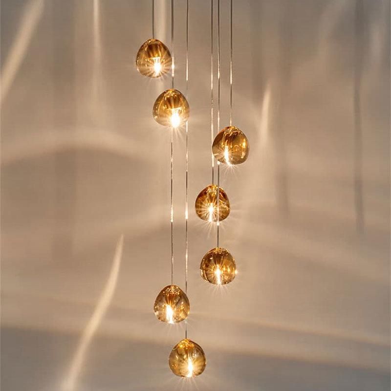 2022 Luxury Dining Room Modern Residential Interior Decoration Hanging Lamp Stairs Crystal Chandelier& Pendant Lights