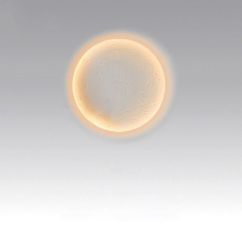 Moon Gypsum Lampa Embedded Creative Bedroom Living Room No Main Lamp Background Wall Decorative Lamp Art Wall Painting Wall Lamp