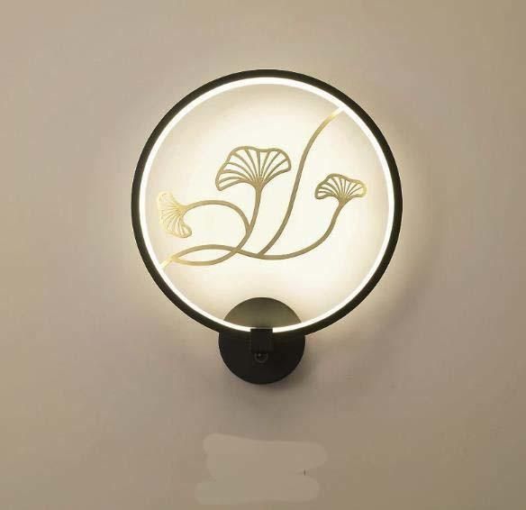 New Chinese Style Creative Personality Staircase Living Room Decoration LED Round Plum Blossom Wall Lamp