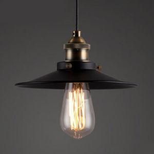 Black Color Lamp Shade Pendant Lighting with Edison Bulb (ST007)