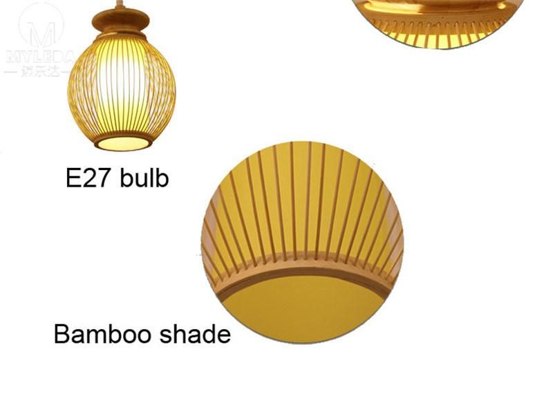 Chinese Restaruant Design Rattan Bamboo Pendant Light