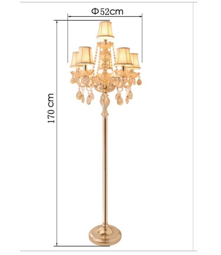 European Floor Lamps Living Room Bedroom Study Wedding Luxury Crystal Floor Lamp (WH-MFL-83)