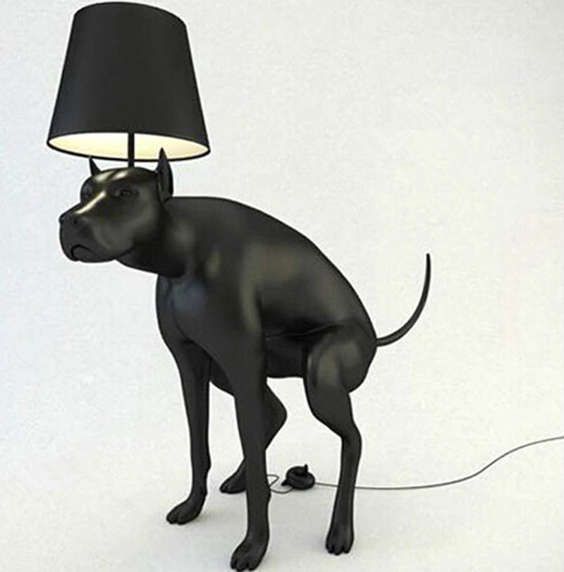 Contemporary Dog Floor Lamp Resin Black Dog Animal Scandinavian Floor Lamp (WH-VFL-15)