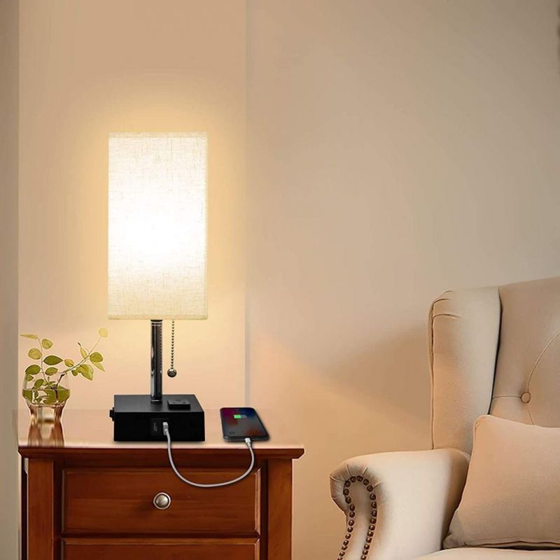 Modern Bedside Table Lamp Home Hotel Project Table Light USB