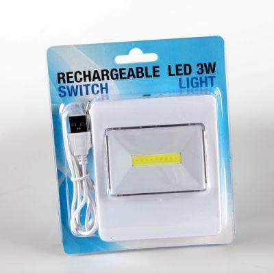 Yichen Rechargeable 3W COB LED Switch Light for Wall Light