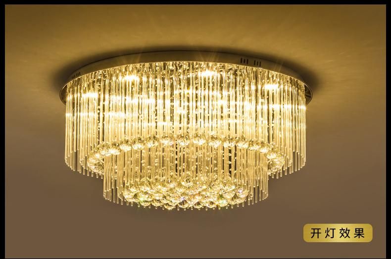 Crystal Lamp Round Living Room Lighting Atmosphere Room Modern LED Ceiling Lights Gold (WH-CA-87)