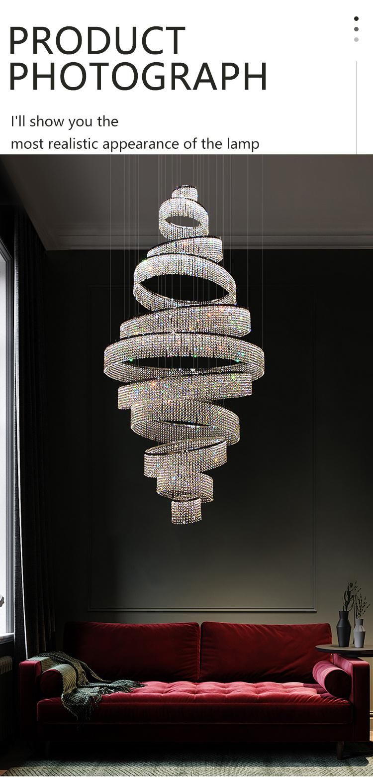 New Listed Decorative Show Room Hotel Lobby Crystal Modern Luxury Custom Chandelier Light