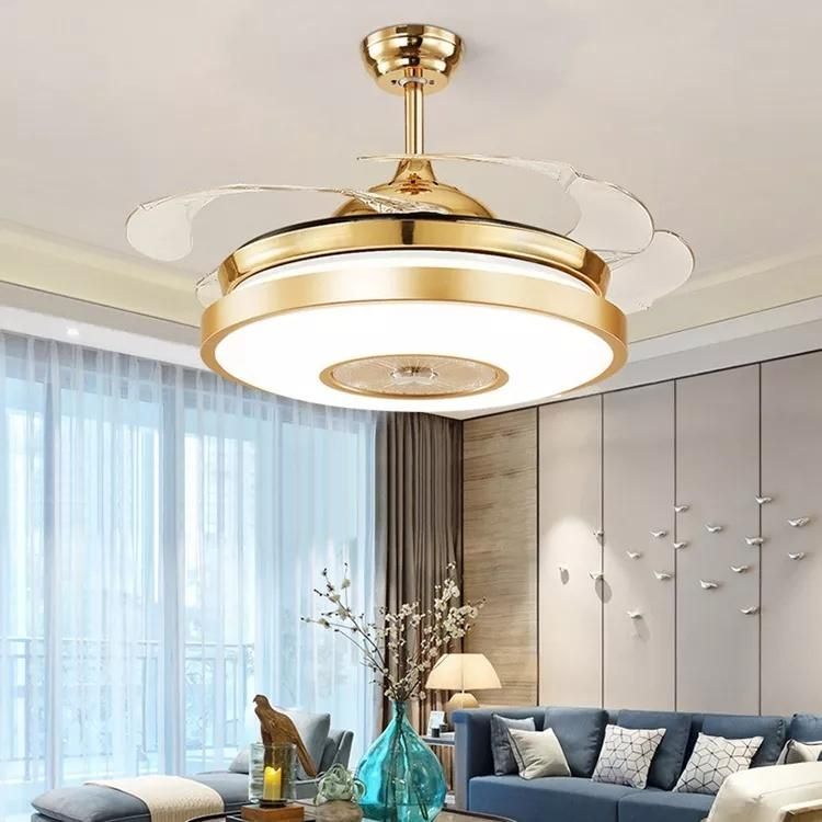 Ceiling Fan Decorative Invisible Ceiling Fan Light with Hidden Blades Remote Control for Living Room