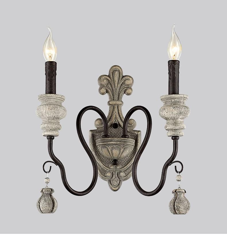 Vintage Wall Lamp Wood Iron Wall Light Bedroom Bedside Living Room Loft Wall Light (WH-OR-58)