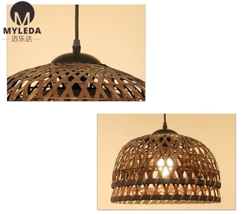 Home Decorative Bamboo Chandelier Wood Ceiling Light Hanging Pendent Lamp