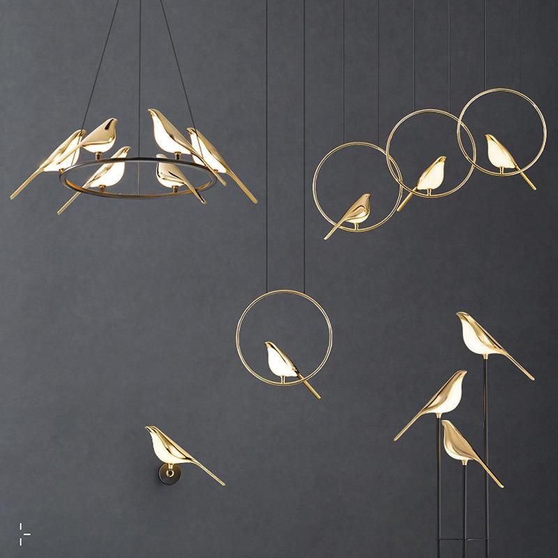 Postmodern Bird Pendant Light Loft Living Room Restaurant LED Luxury Lamp Art Gold Pendant Lamp (Wh-AP-177)