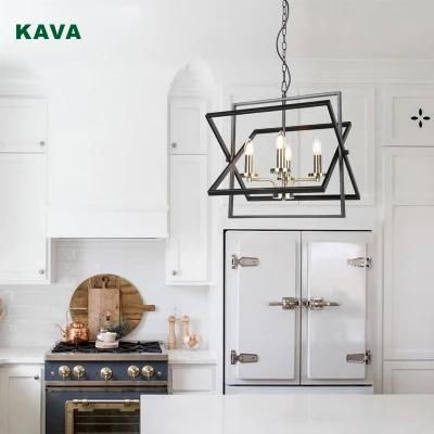 Modern Simple Style E14 Single Light Indoor Iron Black Glass Kitchen Pendant Light