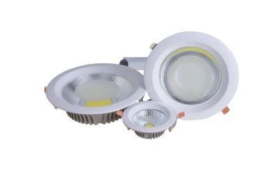 Die Casting Aluminum COB Back Light Tempered Glass Surface Aluminum Frame 10W LED Panel Light Round Down Light Downlight