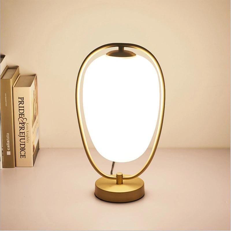 Modern Iron Ellipse Glass Shade Restaurant LED Buy Online Table Lamp