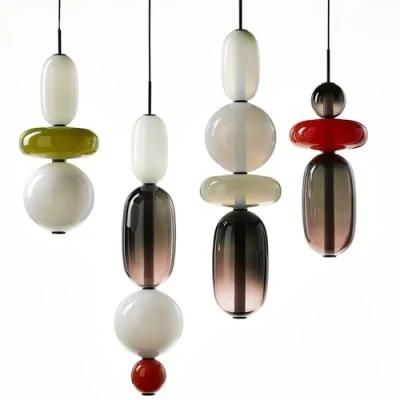 Glass Ball LED Pendant Lamp Bedside Bar Cafe Hanging Lights Candy Cartoon Home Decor Pendant Lights